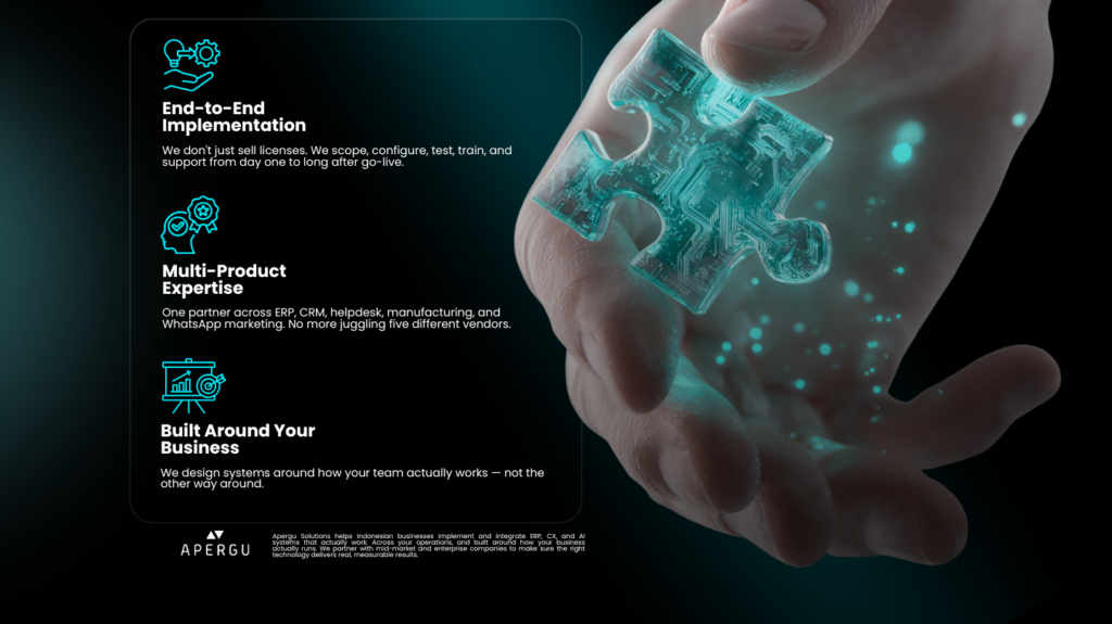 Apergu Solutions IT implementation partner Indonesia for ERP CRM and helpdesk systems